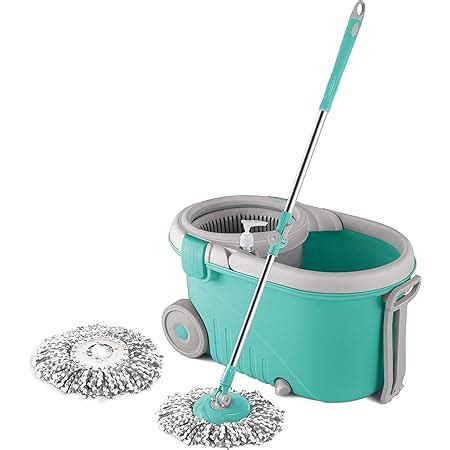 Spotzero By Milton Smart Spin Mop With Bucket Aqua Green Two Refills