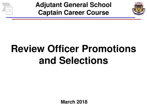 Adjutant General School Captain Career Course Ppt Download