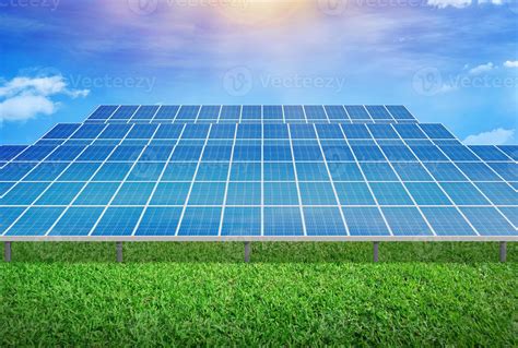 Solar Panels Isolated On White Background Environmental Topic Green