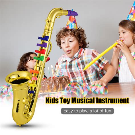 Saxophone Kids Musical Wind Instruments ABS Metall... – Grandado