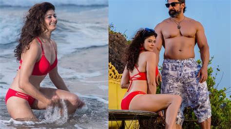 Pooja Batra Looks Ravishing As She Poses In Red Bikini And Sets Couple Fitness Goals With Hubby