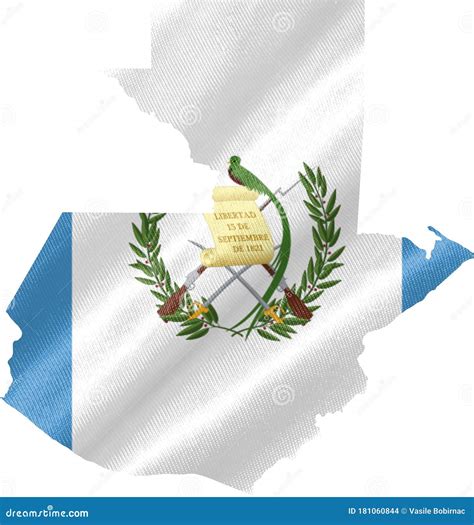 Guatemala Map with Flag stock illustration. Illustration of flag ...