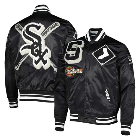 Black Satin Mash Up Chicago White Sox Jacket - Jackets Masters