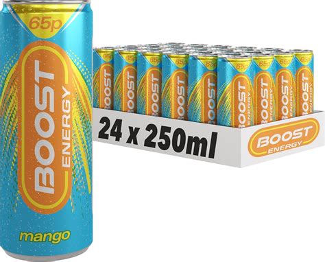 Boost Energy Drink Mango Flavour 250ml X 24 Pack Vegan Friendly Great