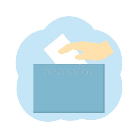 Ballot Paper Into The Box And Lettering Vote Sketch Icon Sticker