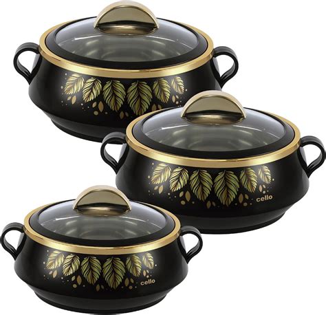 Cello Marcus Insulated Casserole Hot Pot Food Warmer 3 Piece Gift Set Assorted Colors 600mL