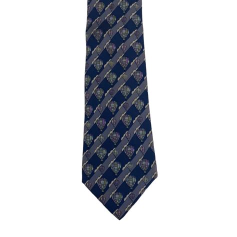 R0722 Hermes Balloon Pattern Blue Silk Sword Tip 8Cm Tie Men S 402850