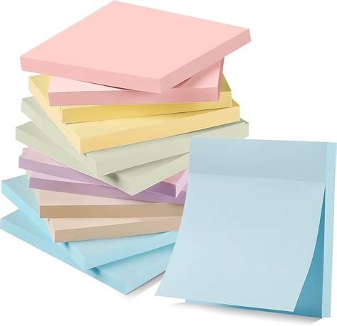 16 Pack ZCZN Sticky Notes 3x3 Inches 1600 Sheets 8 Bright Color Self