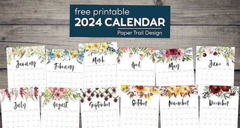 2024 January Calendar Images Printable Bookmarks - Freida Florinda