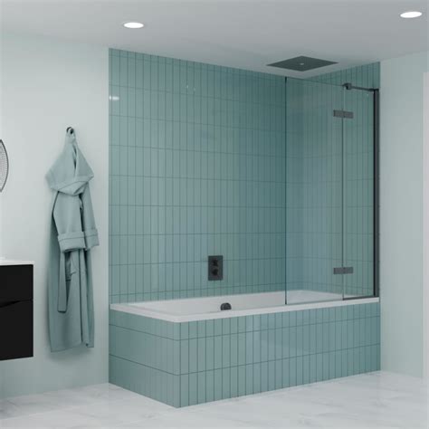 Crosswater Optix Slate Hinged Inline Bath Screen Sanctuary Bathrooms