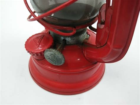 Vintage Red Hilco No Kerosene Oil Lantern X In Paint Flaking