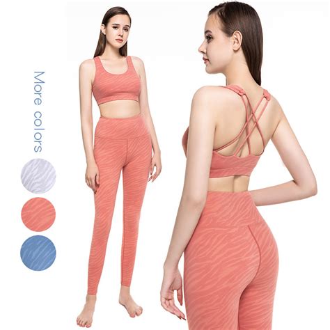 New Fashion Yoga Clothing Set Zebra Print Sports Bra Yoga Pants Double Sided Nude Body Fitness