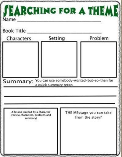 Theme Graphic Organizer Reading Classroom Teaching Themes Teaching