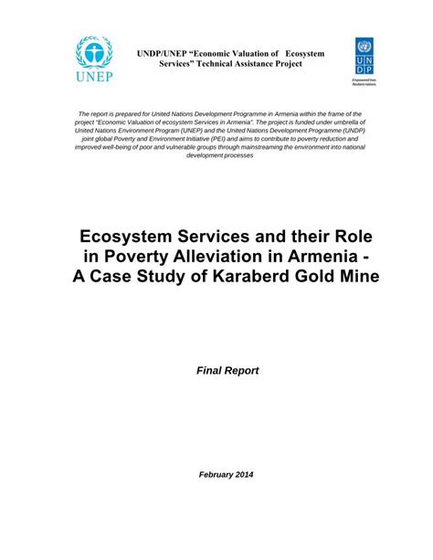 Pdf Ecosystem Services And Their Role In Poverty Alleviation