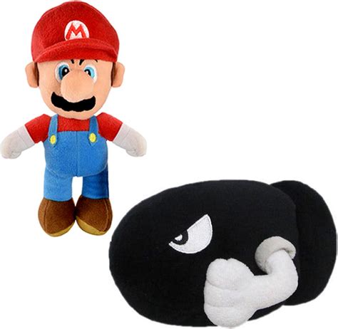 Super Mario Bros 28 Cm Bullet Bill 16 Cm Pluche Knuffel Set