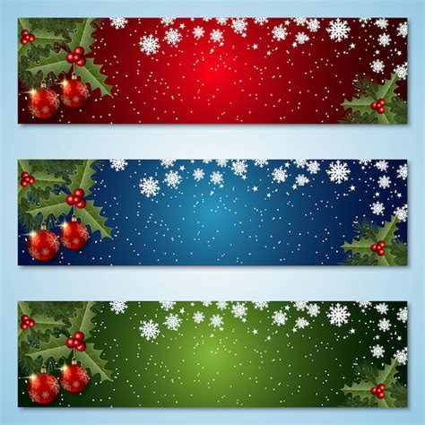 Premium Vector Christmas And New Year Colorful Banners