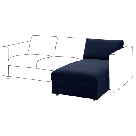 Vimle Chaise Longue Section Djuparp Dark Blue Velvet Ikea