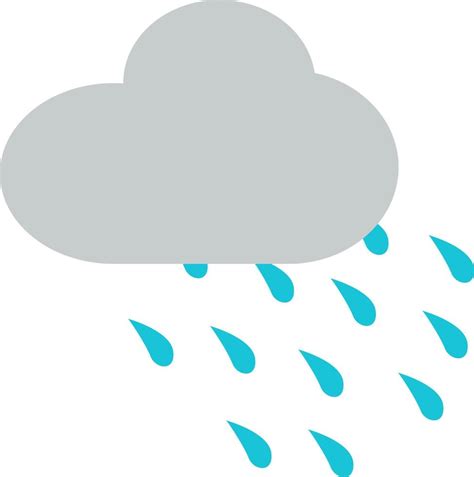 Grey Cloud With Rain Illustration Vector On A White Background