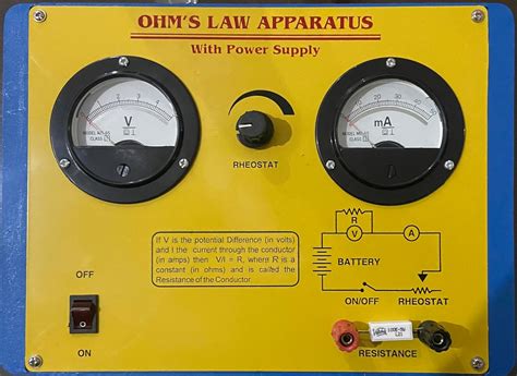 Rg Ohms Law Apparatus Kit Model With Inbuilt Power Supply And Rheostat For Academic Use In