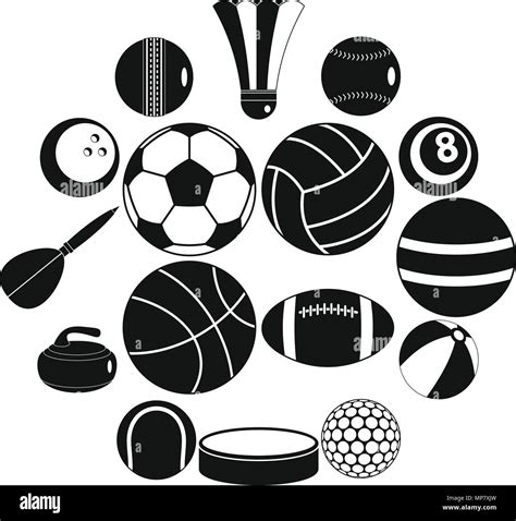 Sport Balls Icons Set Flat Style Stock Vector Image Art Alamy