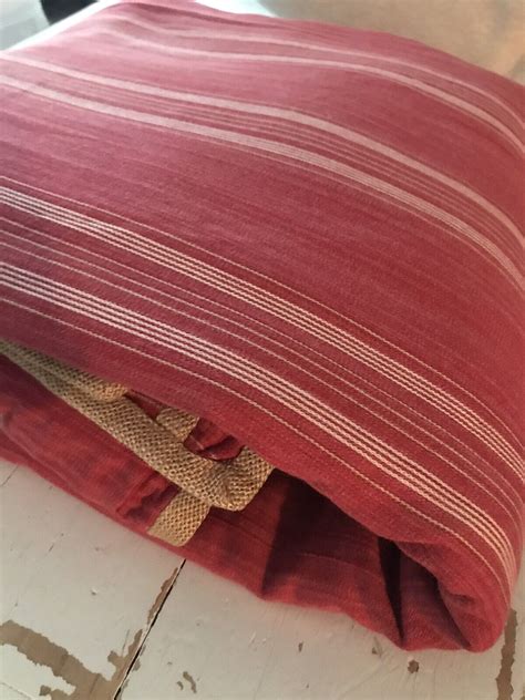 Rare Ralph Lauren San Luca Red Stripe Seychelles King Duvet Burlap