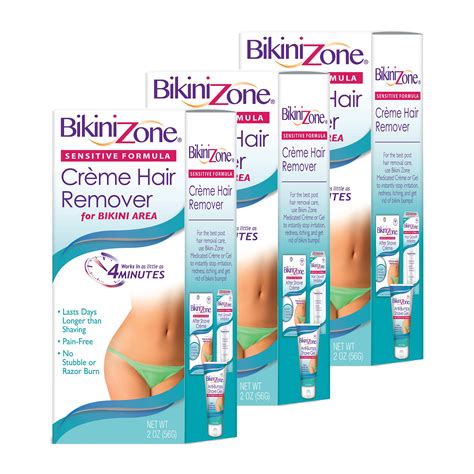 Bikini Zone Bikini Creme Hair Remover Fast Painless Hair Removal Cream 2 Oz Pack Of 3 Buy