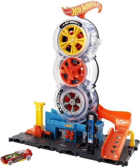 Игровой набор Хот Вилс Трюки на шиномонтаже Hot Wheels City Super Twist Tire Shop HDP фото
