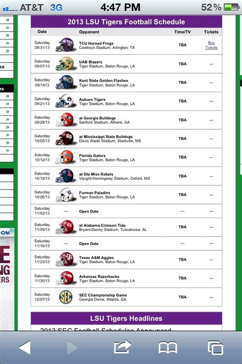 Lsu Football Tv Schedule 2023 Printable