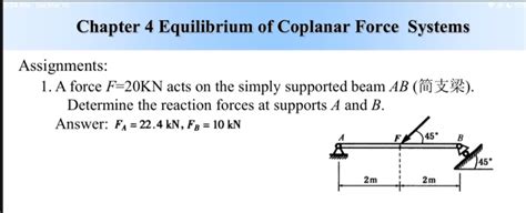 Solved Chapter 4 Equilibrium Of Coplanar Force Systems