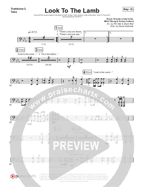 Look To The Lamb Unison 2 Part Trombone Tuba Sheet Music PDF Bryan