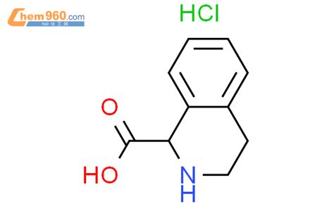 92932 74 61234 四氢异喹啉 1 羧酸盐酸盐化学式、结构式、分子式、mol 960化工网