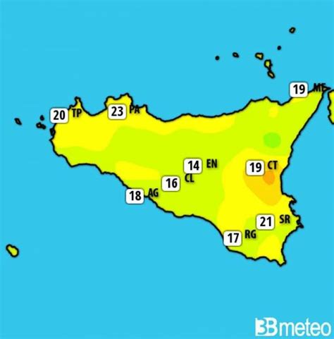 Meteo Sicilia Weekend Con Punte Di C Poi Crollo Termico B Meteo