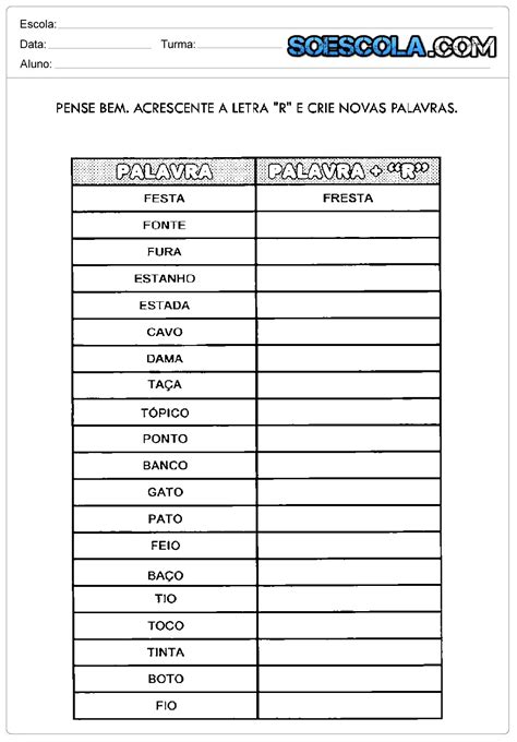 Atividades De Ortografia R E Rr Para Imprimir S Escola