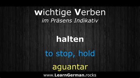 Deutsch Lernen | Verben 47 | halten ⇔ to hold | Learn German | RE ...