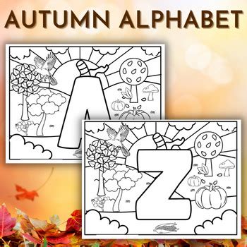 Alphabet Fall Coloring Pages / Autumn Alphabet Coloring Pages by Qetsy