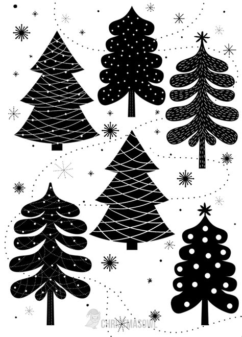 Printable Black and White Christmas Card