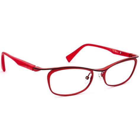 Alain Mikli Vintage Eyeglasses Al1240 Mocs Red Rectan Gem