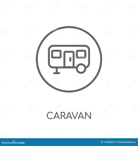 Caravan Sign Linear Icon Modern Outline Caravan Sign Logo Conce Stock