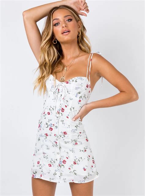 Macie Mini Dress White Floral Princess Polly Usa Mini Dress White