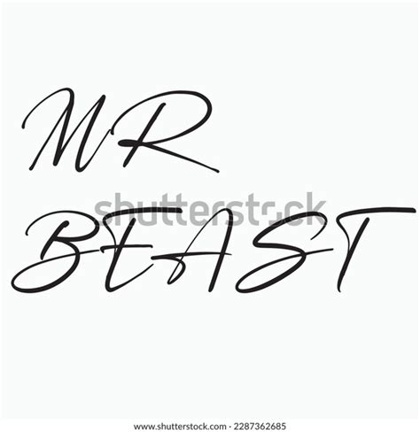 Mr Beast Name Calligraphy Badge Logo Stock Vector (Royalty Free ...