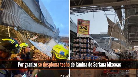 Por Fuerte Granizada Colapsa Techo De Tienda De Autoservicio En Cdmx