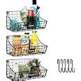 Amazon X Cosrack 3 Pack Wall Hanging Basket With 5 S Hook Wall