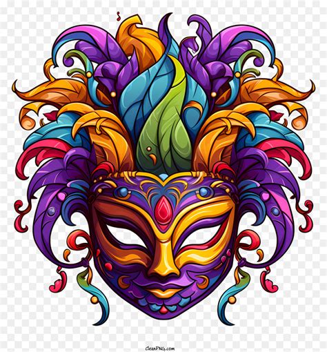 Colorful mask with intricate designs and patterns png download - 3492* ...