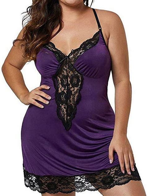 Justvh Women S Plus Size Spaghetti Bralette Lingerie Solid Lace Sexy Nightwear Walmart