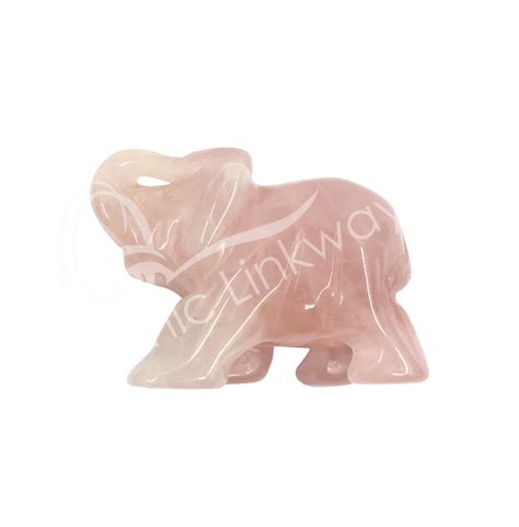 Rose Quartz Elephant Carving 2 New Jersey Oceanic Linkways