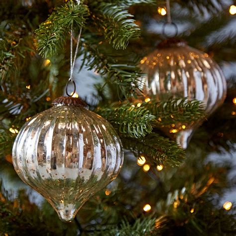 Set Of Two Large Antique Effect Glass Christmas Baubles By Paper High