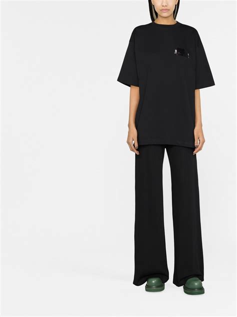 Balenciaga Wide Leg Rib Knit Trousers Farfetch