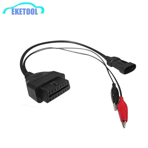 Obd Fiat 3pin To Obdii 16pin Auto Car Connector Cable Alfa Lancia Fiat 3 Pin Male To 16pin