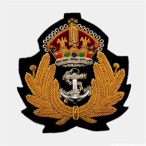 Royal Navy Naval Badge Hand Embroidered Patches Bullion Wired