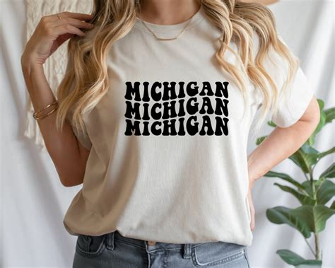 Michigan Svg Michigan Svg Wavy Text Svg Wavy Stacked Etsy